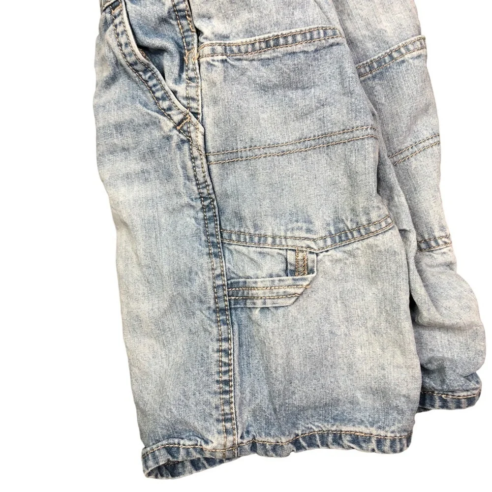 Osh Kosh carpenter shortalls denim engineer stripe straps 5T